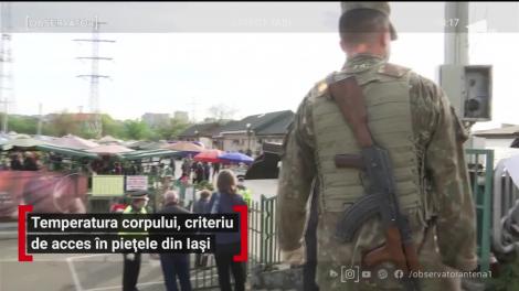 În pieţe se iau măsuri sporite împotriva noului coronavirus. Ieşenii vor putea ajunge la tarabe doar dacă trec testul temperaturii