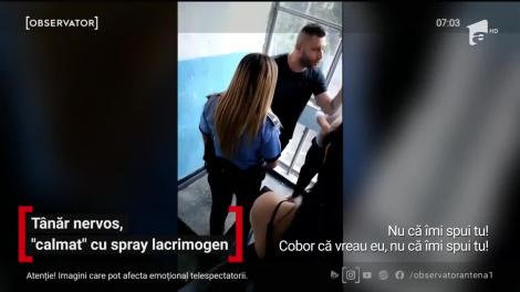 Tânăr nervos din Galați, calmat cu spray lacrimogen