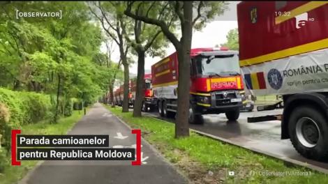 România a trimis cu mult alai 20 de camioane de ajutoare către Republica Moldova