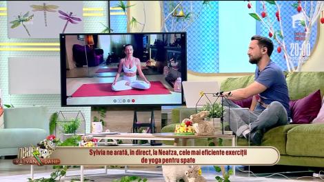 Cele mai eficiente exerciții de yoga pentru spate. Sylvia, demonstrație, în direct, la Neatza!