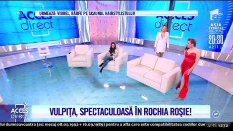 Vulpița, spectaculoasă în rochia roșie!