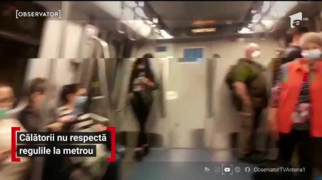 Bucureștenii nu respectă nicio regulă la metrou. Imagini uimitoare surprinze astăzi, pe cea mai circulată magistrală