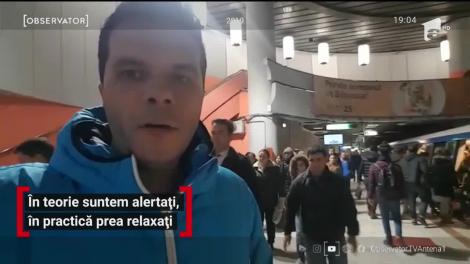 Românii sunt prea relaxați pe timp de stare de alertă! La metrou şi în gară, călătorii respectă legea doar atunci când văd uniformele prin preajmă