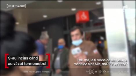 În Bucureşti, trei oameni au pornit o revoltă în parcarea unui supermarket după ce au refuzat ca paznicii centrului comercial să le măsoare temperatura