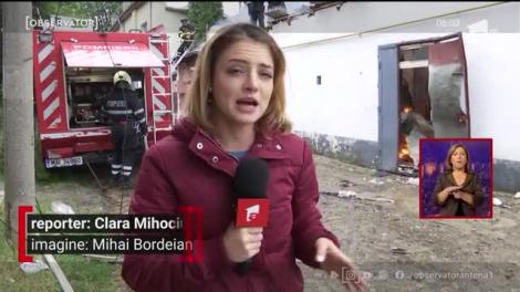Incendiu puternic în Iași, fabrică de ciorapi în flăcări