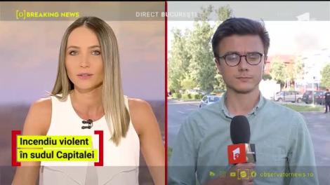Incendiu violent în sudul Capitalei