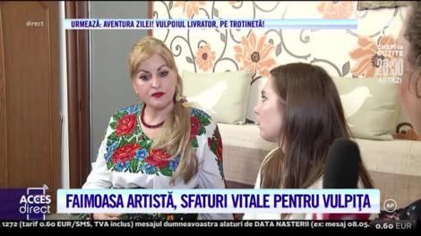 Vulpița a plâns pe umărul artistei Lăcrămioara Răileanu