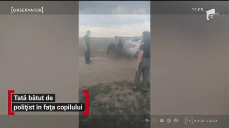 Oprit din drum, pus la pâmânt și bătut, în fața soției și copilului. De la ce a pornit conflictul cu polițistul și cei trei jandarmi! „Pleacă, mă, de aici!” - VIDEO