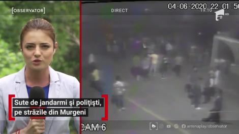 Sute de jandarmi și polițiști, pe străzile din Murgeni, județul Vaslui