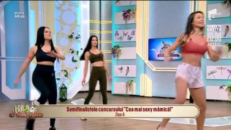Imagini interzise cardiacilor! Trei mămici super sexy au făcut spectacol la Neatza, cu exercițiile de fitness ale Dianei Stejereanu