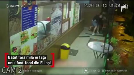 Un tânăr a fost bătut până a rămas inconştient, în faţa unui fast-food din Filiaşi