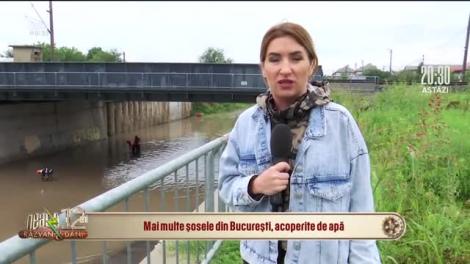 Inundații în Capitală. Mai multe șosele din București, acoperite cu apă