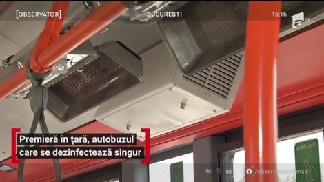 Primul autobuz care se dezinfectează singur se află în București. Cine a inventat sistemul care reduce cu 95-96% riscul de contaminare cu Covid-19