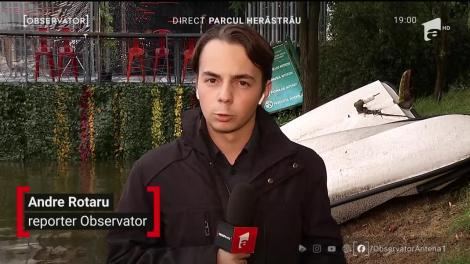 Furtuna din București a răsturnat o barcă pe lacul Herăstrău