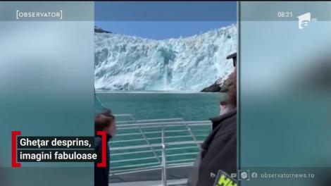 Imagini impresionante vin din Alaska! Un gheţar care s-a desprins şi s-a prăbuşit în apă