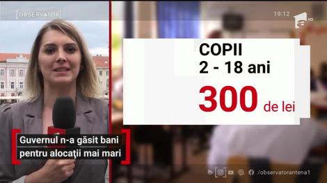 Guvernul nu a găsit bani pentru alocații mai mari