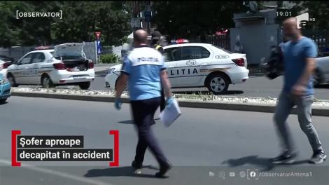 Șofer aproape decapitat într-un accident rutier din București