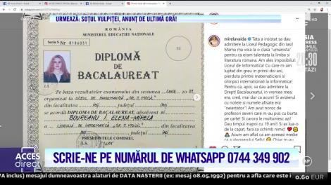 Mirela Vaida și-a prezentat diploma de BAC, în direct, la Acces Direct! Ce note a luat frumoasa pezentatoare | Video