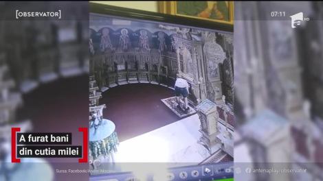 Surprins de camerele de supraveghere în timp ce fura bani din cutia milei