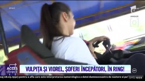 Practică, distracţie şi întrecere! Vulpița și Viorel, pentru prima dată la volanul unei mașini. Cum s-au descurcat soții Stegaru