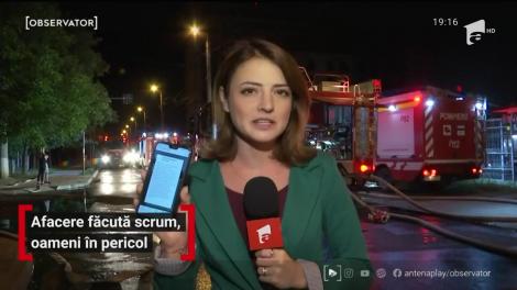 Incendiu de proporţii la un depozit din Iaşi