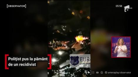 Un polițist din Capitală a fost pus la pământ de un recidivist