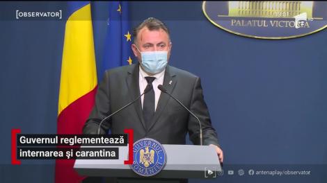 Guvernul reglementează internarea și carantina
