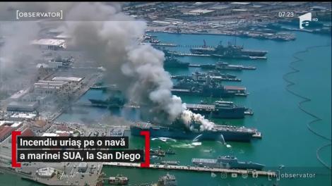 21 de oameni au fost răniţi într-un incendiu uriaş care a cuprins o navă de luptă a Statelor Unite