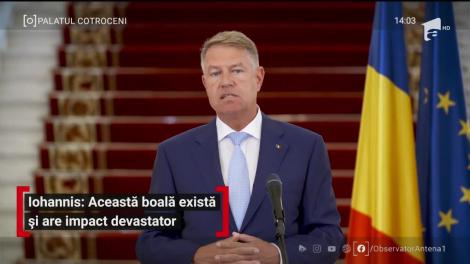Klaus Iohannis, declarație de presă la Palatul Cotroceni: Această boală există!