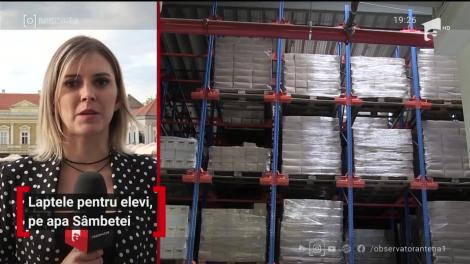 Sute de tone de lapte din programul „Laptele şi cornul" riscă să ajungă la gunoi