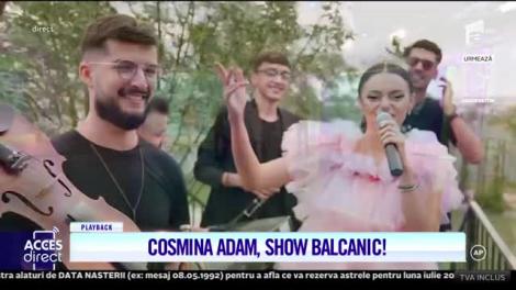 Cosmina Adam, show balcanic, incendiar, în platoul Acces Direct! Viorel Stegaru a dansat pe melodia cântată de asistenta TV |Video