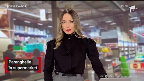 Paranghelie într-un supermarket din București. Un grup de indivizi a luat de pe rafturi tot ce au poftit şi s-au aşezat la masă