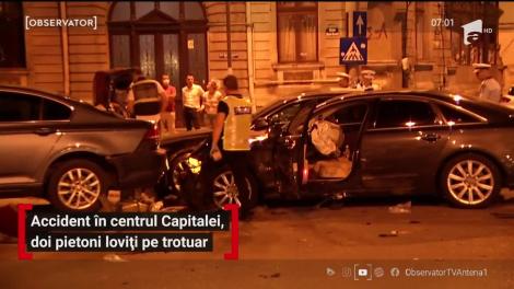 "I-am găsit contorsionați!" Accident grav în centrul Capitalei. Doi pietoni au fost striviți pe trotuar de o mașină