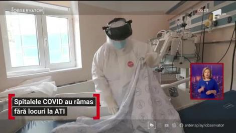 Fără locuri la ATI în spitalele COVID