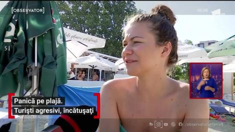 Panică pe plajă. Turiști agresivi, încătușați