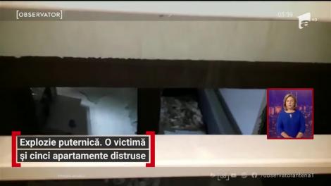 O explozie puternică a avut loc la subsolul unui bloc în Popeşti-Leordeni
