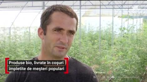 Produse bio, livrate în coșuri împletite de meșteri populari