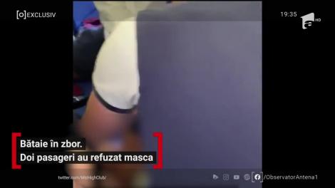 Bătaie în zbor. Doi pasageri au refuzat masca