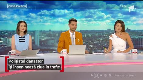 Un poliţist din Rio de Janeiro dirijează traficul în paşi de dans
