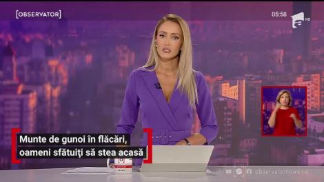 Noapte albă pentru pompierii din Mureş. Groapa de gunoi din Sighișoara, în flăcări