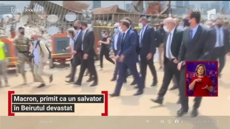 Emmanuel Macron, primit ca un salvator în Beirut