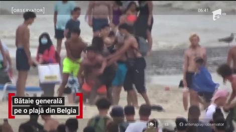 Bătaie generală pe o plajă din Belgia