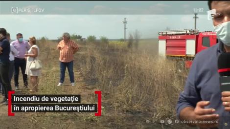 Incendiu de vegetație în apropierea Bucureştiului