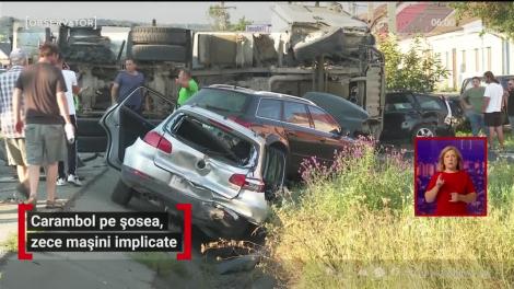Carambol pe șosea din Bistriţa-Năsăud, zece mașini implicate