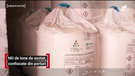Mii de tone de azotat, confiscate din porturi