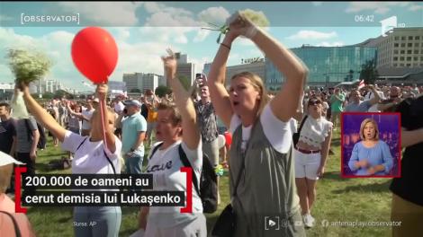 200.000 de oameni au cerut demisia lui Lukașenko