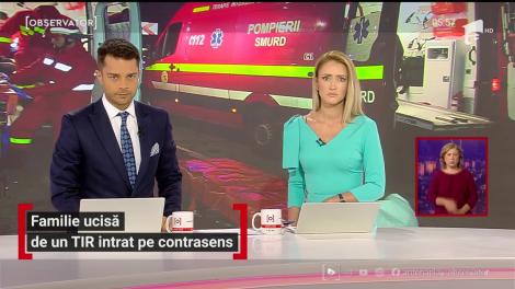 Familie ucisă de un TIR intrat pe contrasens pe autostrada Bucureşti - Piteşti