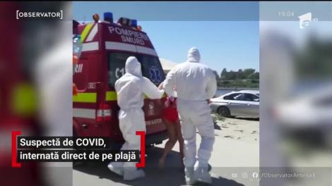 Intervenţie cu şenilata pe plaja din Eforie Nord, după ce o turistă a acuzat simptome de COVID