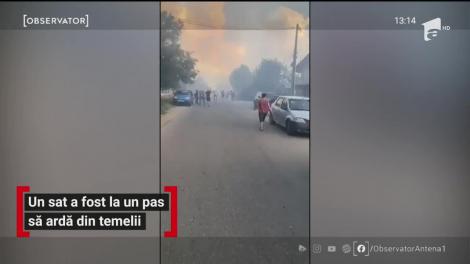 Un sat a fost la un pas să ardă din temelii