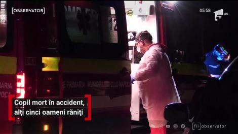 Accident cumplit pe centura oraşului Gherla. Un copil de 7 ani a murit şi alte cinci persoane au ajuns la spital